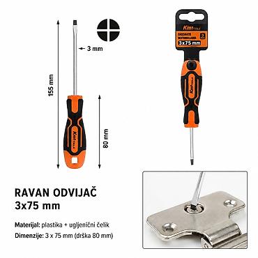KMT Dvobojni šrafciger sa teksturom kože 2385560 Ravan odvijač 3x75