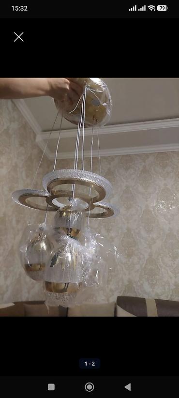 zontik satisi: Led Çılçıraq, 4 və daha çox lampa, Şüşə — 1