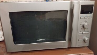 metbex sobalari: Mikrodalğalı soba Samsung, Ayrıca dayanan, Qril ilə, rəng - Gümüşü, İşlənmiş
