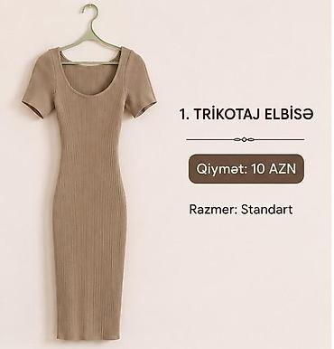 Trikotaj elbise - Material: incə toxumalı trikotaj, elastik quruluş - lalafo.az -da Trikotaj elbise - Material: incə toxumalı trikotaj, elastik quruluş -