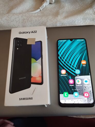 samsun a40: Samsung Galaxy A22, 64 GB, rəng - Qara, Sensor, İki sim kartlı