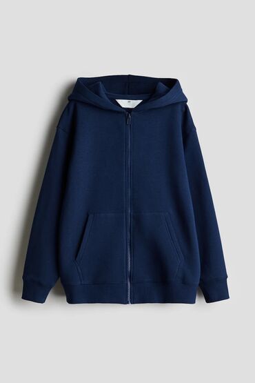 женский кофта: Толстовка утепленная на молнии с капюшоном, темно-синяя, H&m
