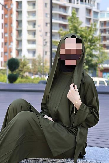 Айымдардын кийими: Женский комплект в стиле мусульманской одежды, цвет хаки. Новая — 2