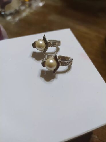 Серебряные серьги: Серебряные серьги, Проба 925, Жемчуг, Женские, Б/у — 8