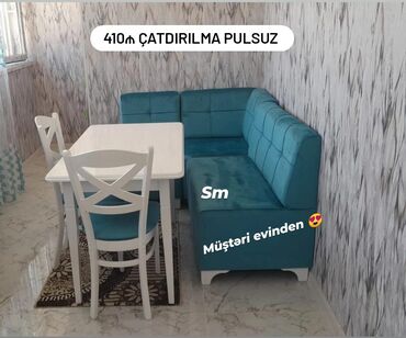 Masa və oturacaq dəstləri: Qonaq otağı üçün, Açılmayan, Dördbucaq masa, 6 stul — 2