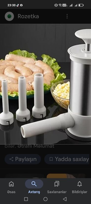 Kolbasa, sosiska aparatları: Kolbasa hazirlanmasi üçün şpris — 3