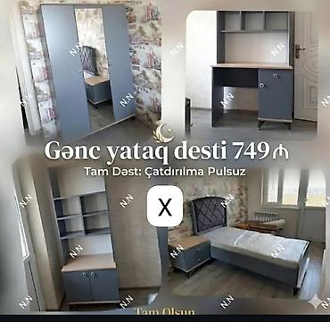 usag maneji: Gənc yataq dəsti – 749 ₼ Tərkib: - 1 nəfərlik çarpayı (başlıqla) - — 1