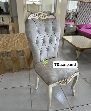 is stulu: Qonaq otağı üçün, Yeni, Qatlanmayan, rəng - Boz Stul — 1