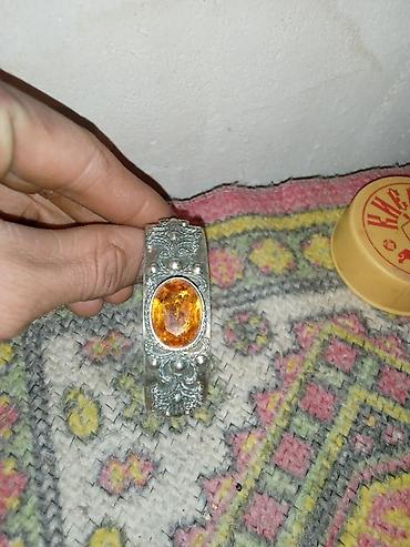 kombinezon satisi: 🔥 TƏCİLİ! Qədimi Əl İşi Manjet Qolbaq – İri Sitrin Daşlı (Vintage) — 2