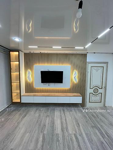 standing mirror: Декоративная ТВ-зона с подсветкой и встроенными системами хранения - — 1