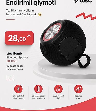 bluetooth dinamik: Ttec Bomb Bluetooth Speaker (Model: 2BH15S) - Bluetooth 5.3 – sürətli — 1