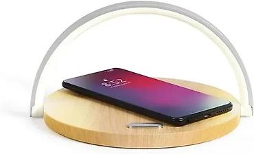 Ostali aksesoari za mobilne telefone: Drvena bežična Qi stanica za punjenje sa LED lampom (2‑u‑1) - Bežično — 3