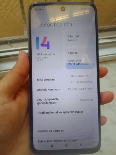 Xiaomi: Xiaomi 12 Pro, 128 GB, rəng - Göy, 
 Barmaq izi, İki sim kartlı