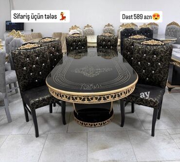 Dolablar: Qonaq otağı üçün, Açılmayan, Oval masa, 6 stul
