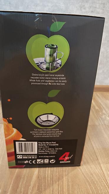 king kong: Yenidir. King EXOTIC meyvə sıxanı – 1000 W - Güclü 1000 W motor: sərt — 1