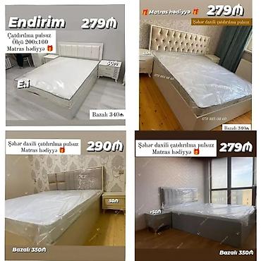tekli yataq: Bazalı çarpayılar – şəhər daxilində pulsuz çatdırılma. Ölçü: 200x160 — 1