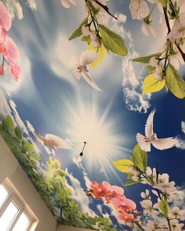 Натяжной потолок: Натяжной потолок 3D потолки, Глянцевое, Матовое Бесплатная консультация, Бесплатный замер, Гарантия — 28