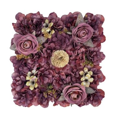 Süni güllər: Dekorativ süni gül paneli – kvadrat modul - Dizayn: sıx çiçək — 7