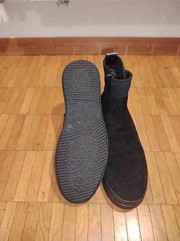 kozne martinke: Crne ženske kožne gležnjače Ug 27cm - Materijal: gornjište od — 4