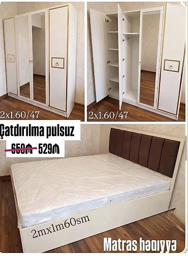 Yataq otağı dəsti – dolab və çarpayı - Dolab: 4 qapılı, ortada lalafo.az -da Yataq otağı dəsti – dolab və çarpayı - Dolab: 4 qapılı, ortada