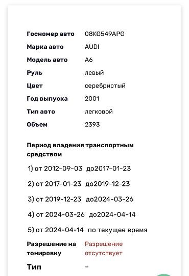 h7 led: Audi A6: 2001 г., 2.4 л, Автомат, Бензин, Универсал — 10