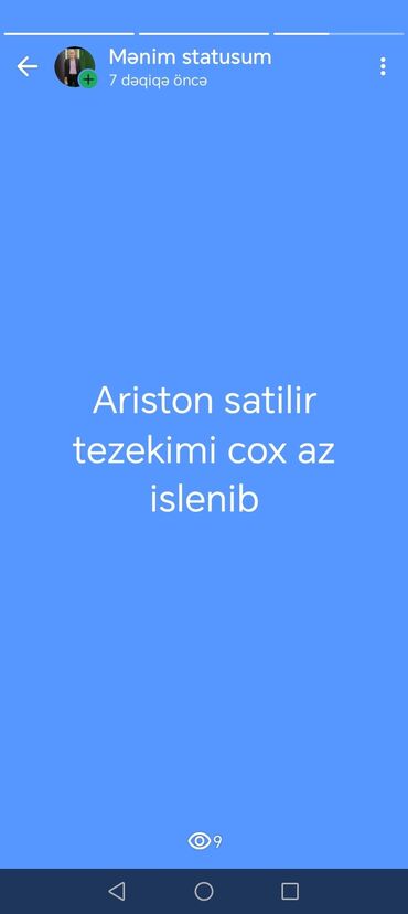 arıston: Ariston 80 l, İşlənmiş, Kredit yoxdur, Ünvandan götürmə