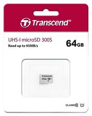 Memorijske kartice za kamere: Transcend microSD kartica 64GB – UHS‑I 300S, Class 10, U1 - — 10
