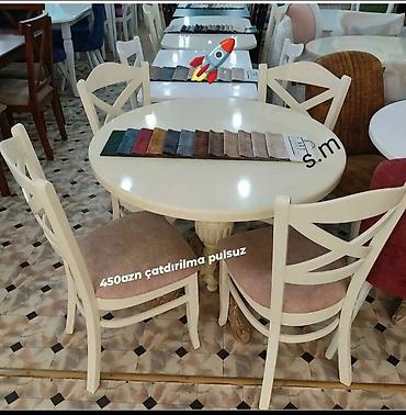 metbex desti: Mətbəx üçün, Yeni, Yumru masa, 4 stul — 1
