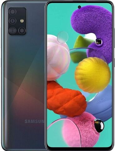 Samsung: Samsung Galaxy A51, 64 GB, rəng - Qara, Barmaq izi, İki sim kartlı