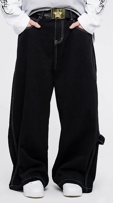 очки kappa: Nn glock baggy jeans - Цвет: чёрный, контрастная белая строчка по — 8