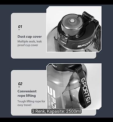 vapur 25000: Ela Termos Fitnes Sport İş Kamp Gezilere Denize 2500 ml — 8