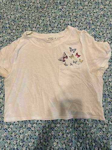 maykalar: Brend: Terranova Model: Qısa kəsimli T‑shirt - Rəng: açıq krem/ağ — 1