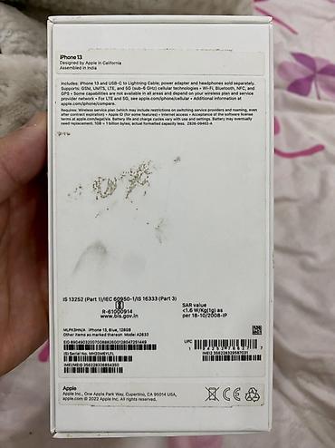 Apple iPhone: IPhone 13, Синий, Коробка at lalafo.kg — 10 Apple iPhone: IPhone 13, Синий, Коробка — 10