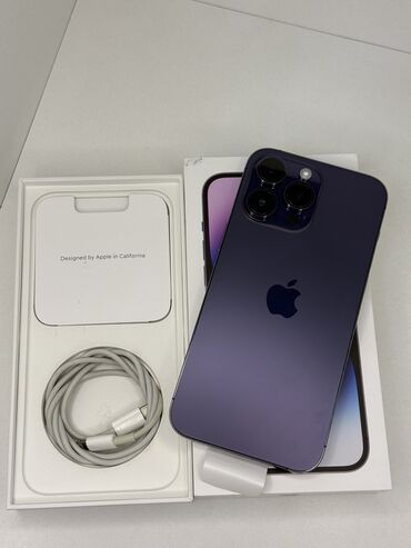 Apple iPhone: IPhone 14 Pro Max, Б/у, 256 ГБ, Deep Purple, Коробка, Чехол, Защитное стекло, 88 %