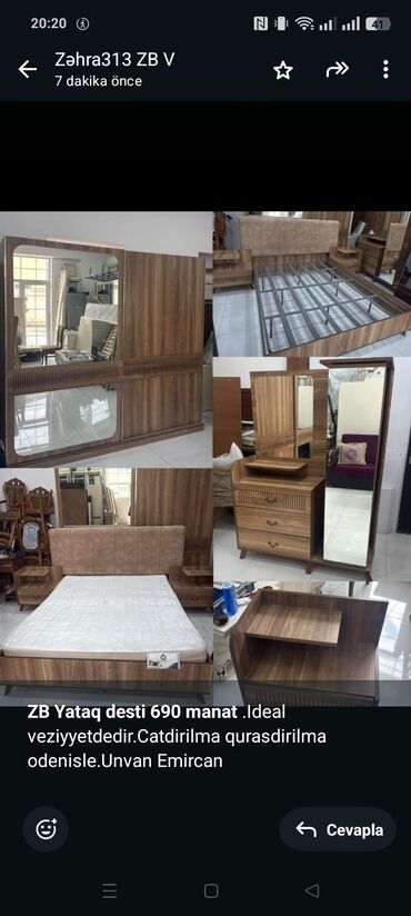 купить кровать: *ZB* *Yataq desti 690 manat* .Ideal veziyyetdedir.Catdirilma