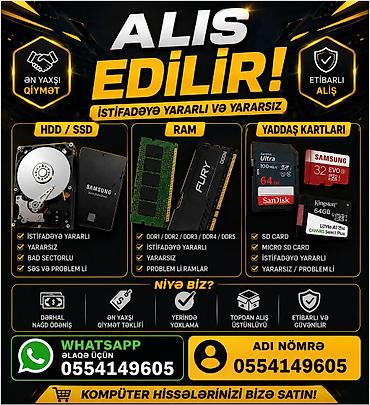 ana plata ddr4: Komputer hissələrinin qəbulu xidməti Aşağıdakı hissələr alınır: - — 1