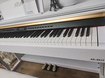 org pa 80: Aria AR-8817 rəqəmsal piano – ağ korpuslu, 88 klavişli model — 3