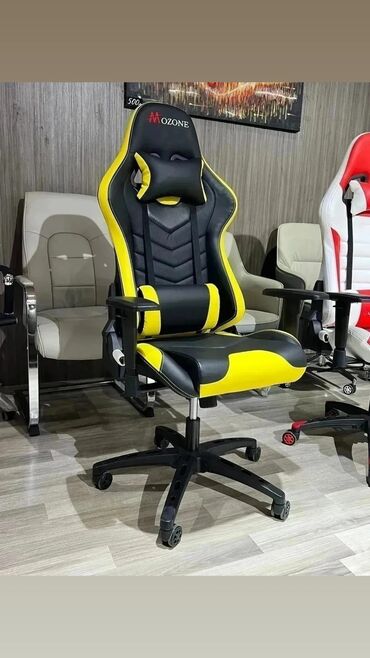 Ofis və oyun kresloları: Yeni, Təkərli, Qolları tənzimlənir, Dəri — 19