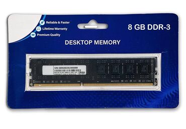 ddr3 8gb ram: Operativ yaddaş (RAM) 8 GB, 1600 Mhz, DDR3, PC üçün, Yeni