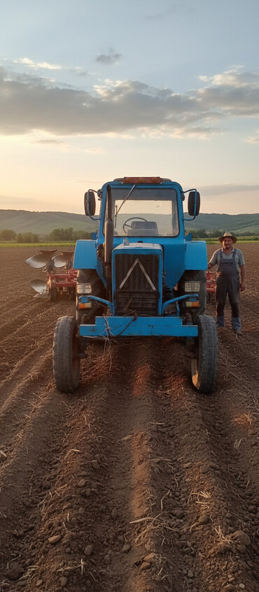 Traktorlar: Mavi rəngli təkərli traktor - Kabinli model, ön egzoz borusu və tavan — 2