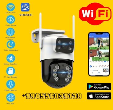 Polo köynəklər: Wifi Kameralar 8MP Ultra HD İki Linzalı WiFi Təhlükəsizlik Kamerası -