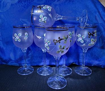 svetlo zelena: Case nove,model 3 bohemija kristal za vino iz 70ih godina. Case za — 4