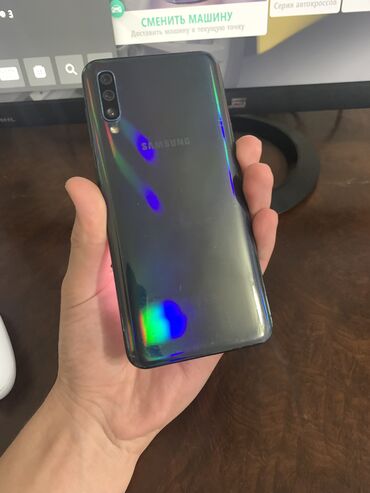 Samsung A50, Б/у, 64 ГБ, цвет - Черный, 2 SIM