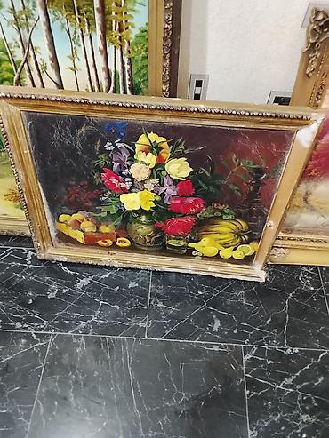 banan ağacı: Yağlı boya rəsmlər – çərçivəli dekorativ tablo dəsti - Mövzu və — 3