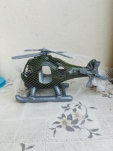 oyuncaq ev: Uşaq üçün plastik helikopter oyuncağı - Rəng: hərbi yaşıl gövdə, boz — 2