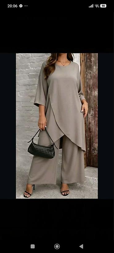 Komplet bez boje – tunika + široke pantalone - Veličina na etiketi
