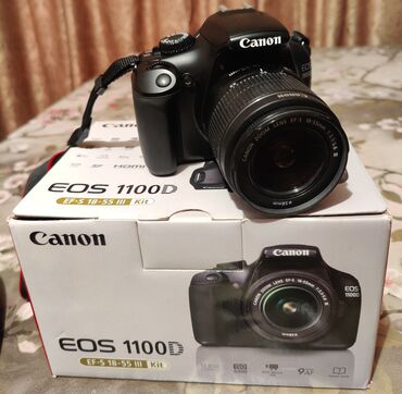 Fotokameralar: Canon EOS 1100D ə'la vəziyyətdə, çox az işlənilib. çanta + 32gb card