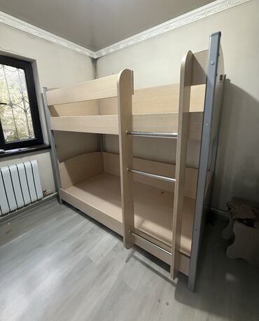 купить кровать бу кривой рог: Балдар үчүн эки ярустуу, Колдонулган, МДФ, түсү - Саргыч боз