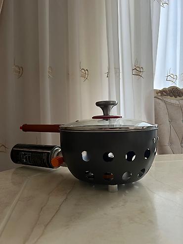 balıqcı: Özübişirən kamp tavası. Gördüyünüz bu məhsul, tam hündürlüyü 9,6 sm — 5