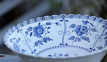 Činije: Indies Blue Johnson Brothers Ironstone Floral Swirl Englan. Old — 7